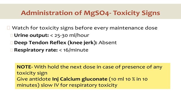 Calcium Gluconate Is The Antidote For Magnesium Sulfate Toxicity